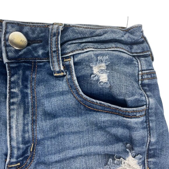 American Eagle Denim Shorts Destroyed Hi Rise Shorties Super Stretch Size 2 - Picture 5 of 13